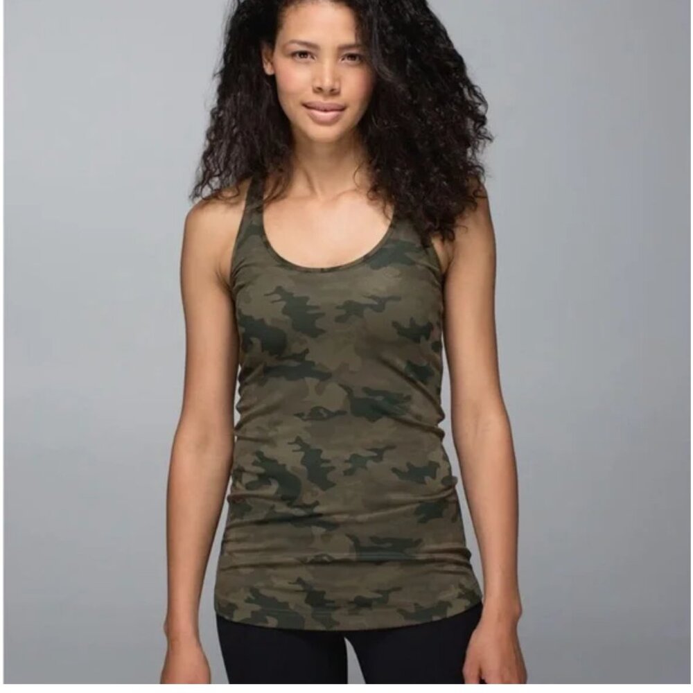 Lululemon size 4Cool Racerback Savasana Camo Fatigue Green